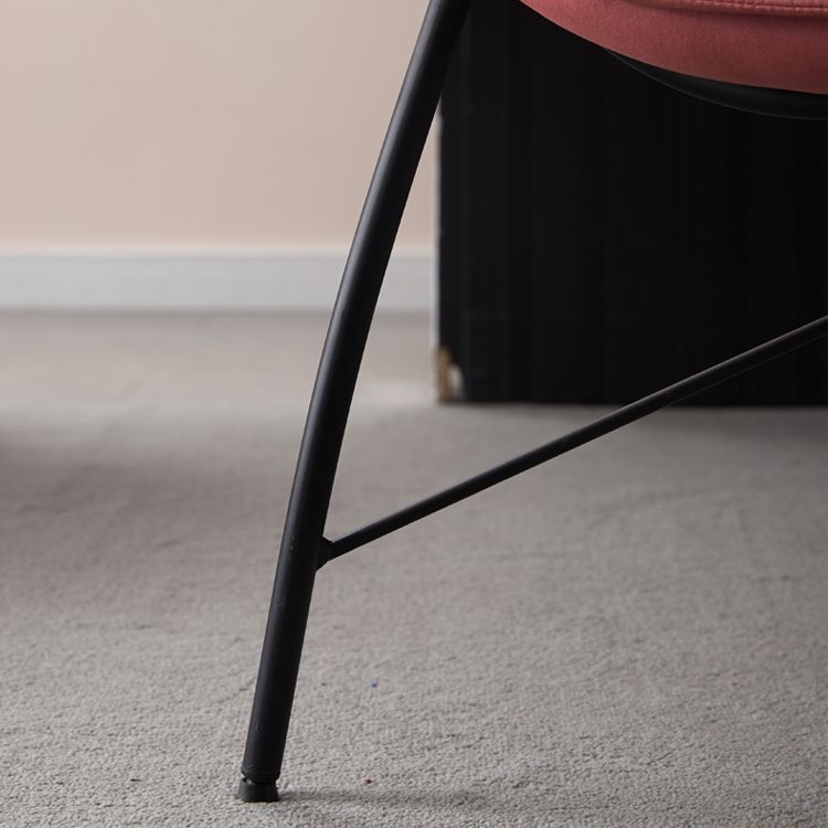 Silla moderna de metal para interiores y exteriores Home Parsons, silla lateral con respaldo capitoné y brazo