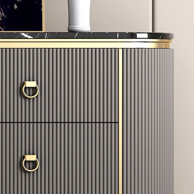 Glam Horizontal Dresser Stone Top Drawers Storage Dresser for Bedroom