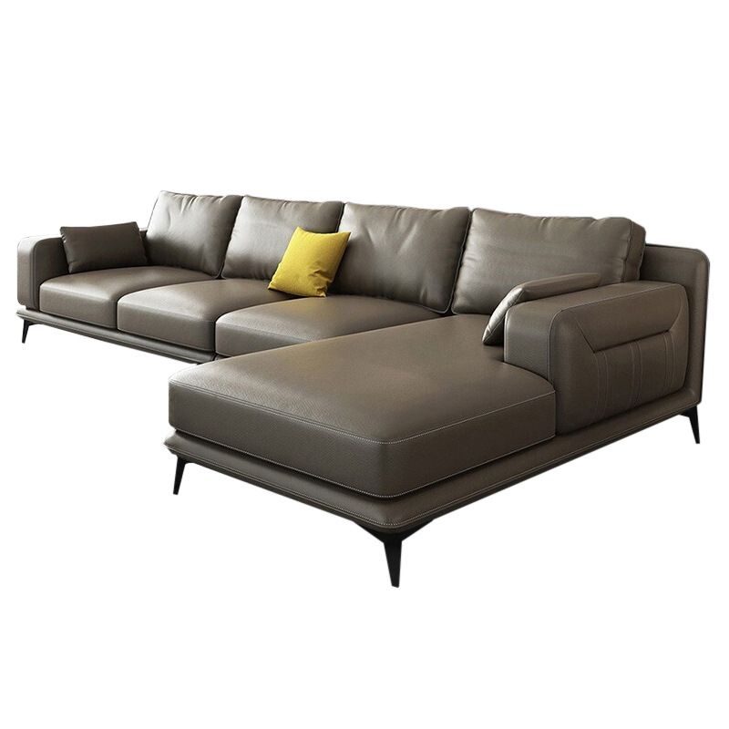 Nordic Pillows Recessed Arm Living Room Faux Leather Stationary Seating