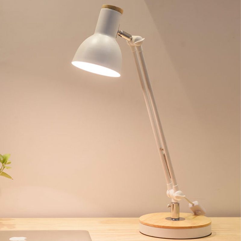 Gewölbter Metallschreibtisch Licht Moderne 1 Glühbirne Schwarz/Weiß Nachttischlampe mit rotierenden Knoten