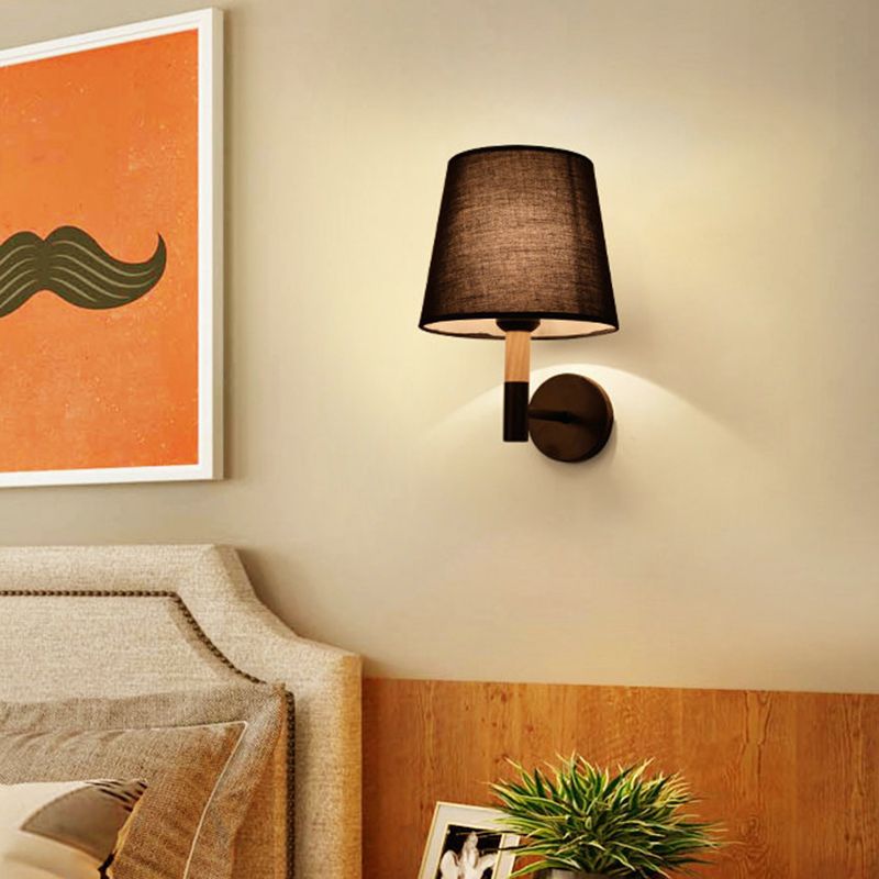 Modern Nordic Wall Lights Fabric 1-Light Wall Mounted Lamps for Bedroom