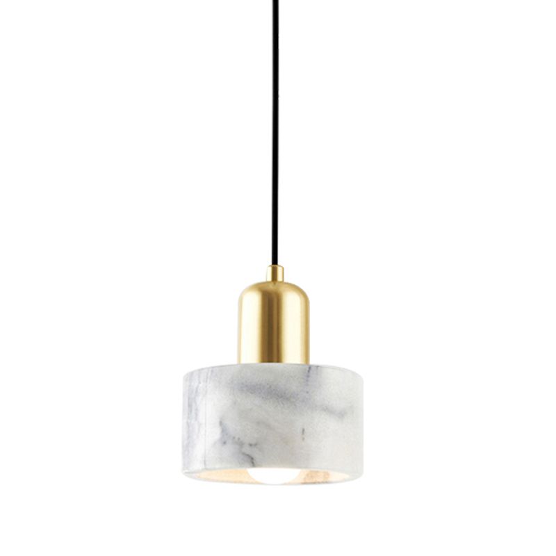 1 Light Pendant Light Modern Style Geometric Shape Stone Hanging Lamp for Bedside