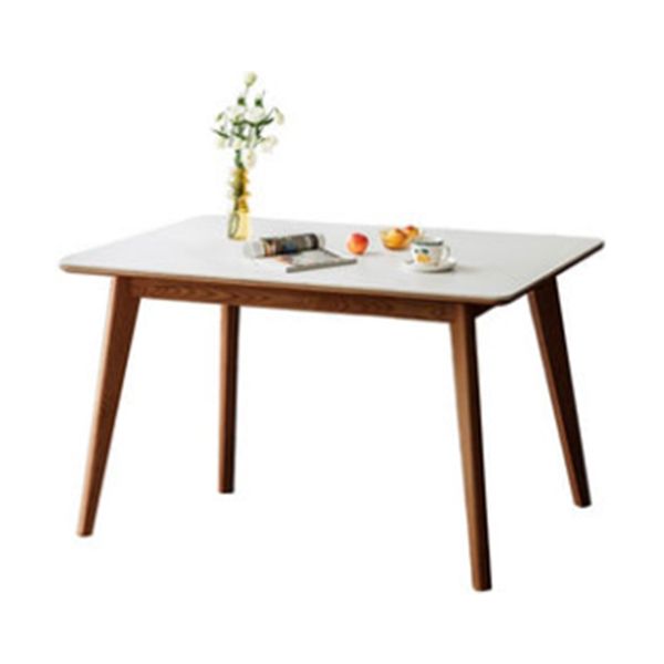 Modern Rectangle Stone Dining Table Ash Legs for Dining Room