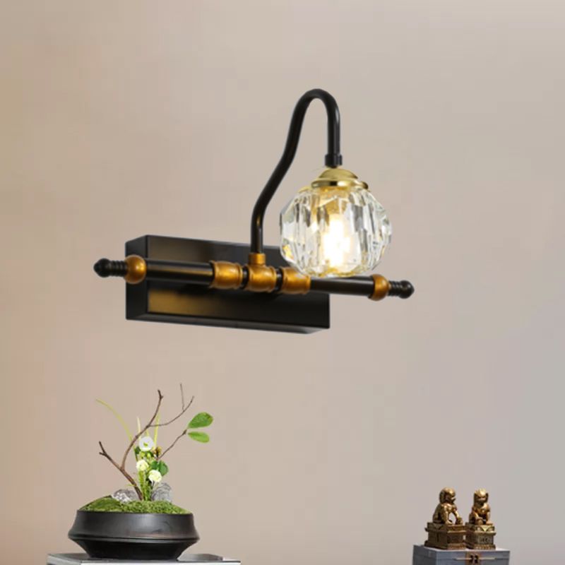 Prismi cristallini lampada da parete vanità esagono minimalismo 1/2/3-bulb wall montato in nero in nero