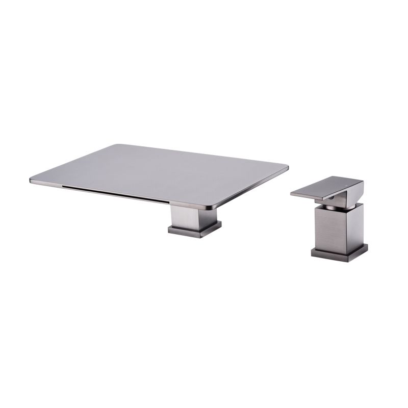 Modern Deck Mounted Metal Freestanding Tub Filler Waterfall Freestanding Faucet