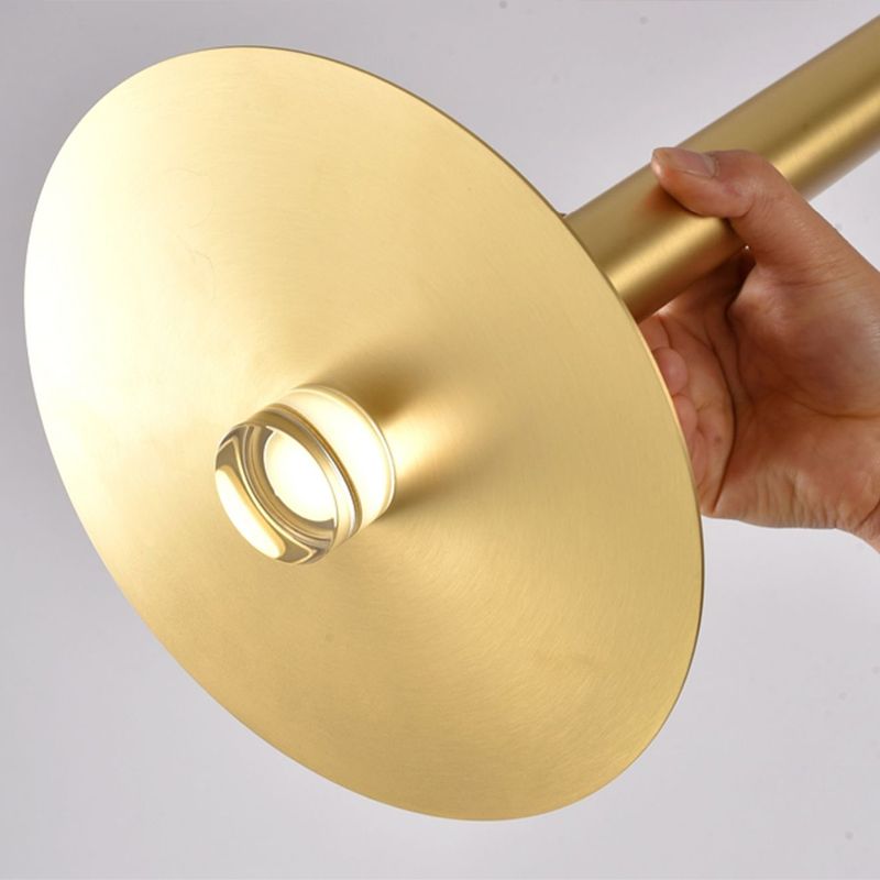 Gouden afwerking lineaire ophanging licht postmodern 1 lamp metalen hanger voor eetkamer