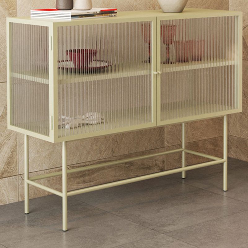 Modern & Contemporary Accent Cabinet Glass Side Cabinet with Knobs