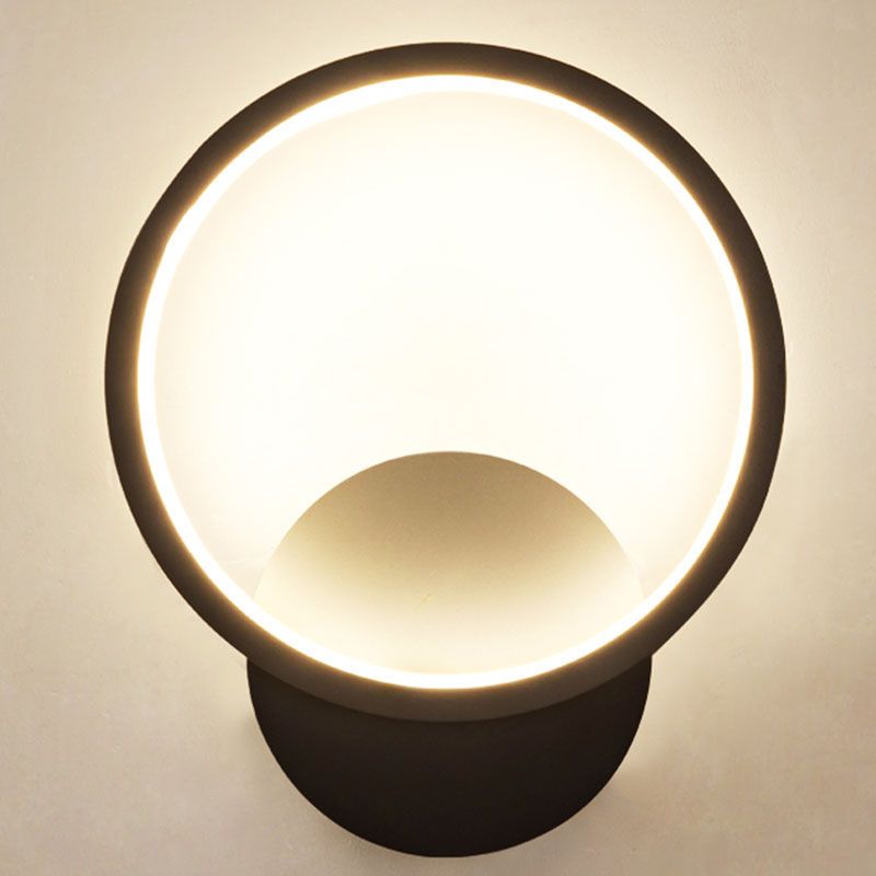 Simple Circle Shade Wall Sconce Light Acrylic Linear Sconce Light Fixture for Bedroom