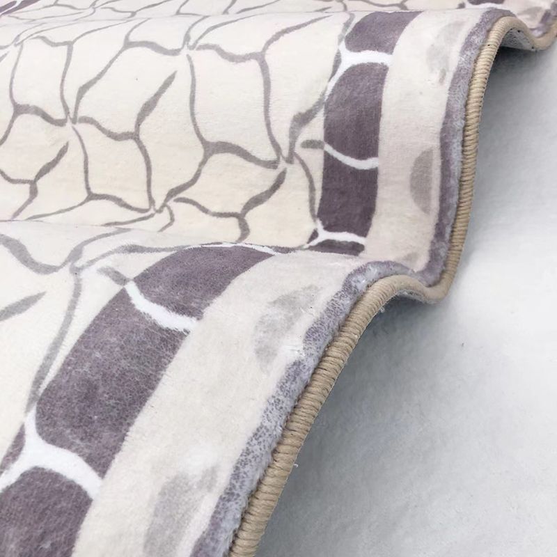 Apricot Modern Rug Pattern Polyester Rug Washable Rug for Drawing Room