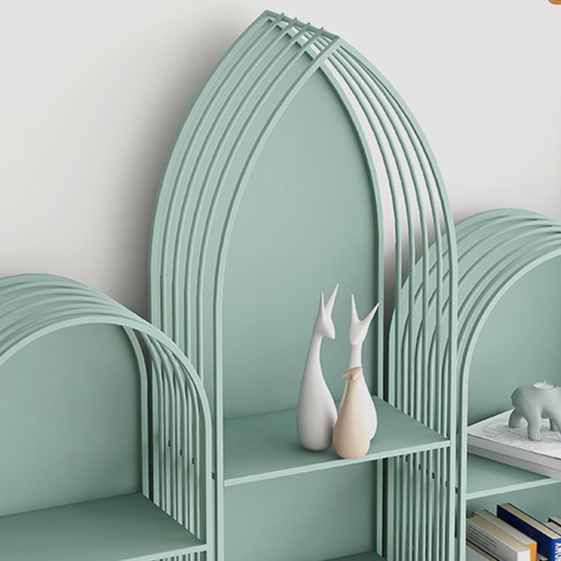 Scandinavian Antique Finish Shelf Bookcase Metal Book Shelf with Rectangular Shelves