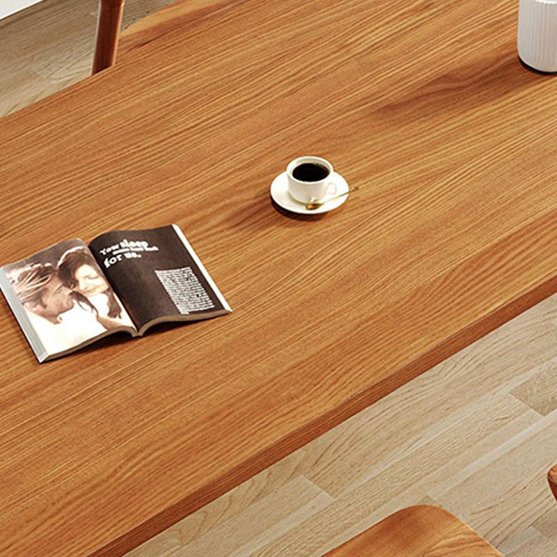 Glam Dining Wood Table Rectangle Table with Wooden Legs for Home Use