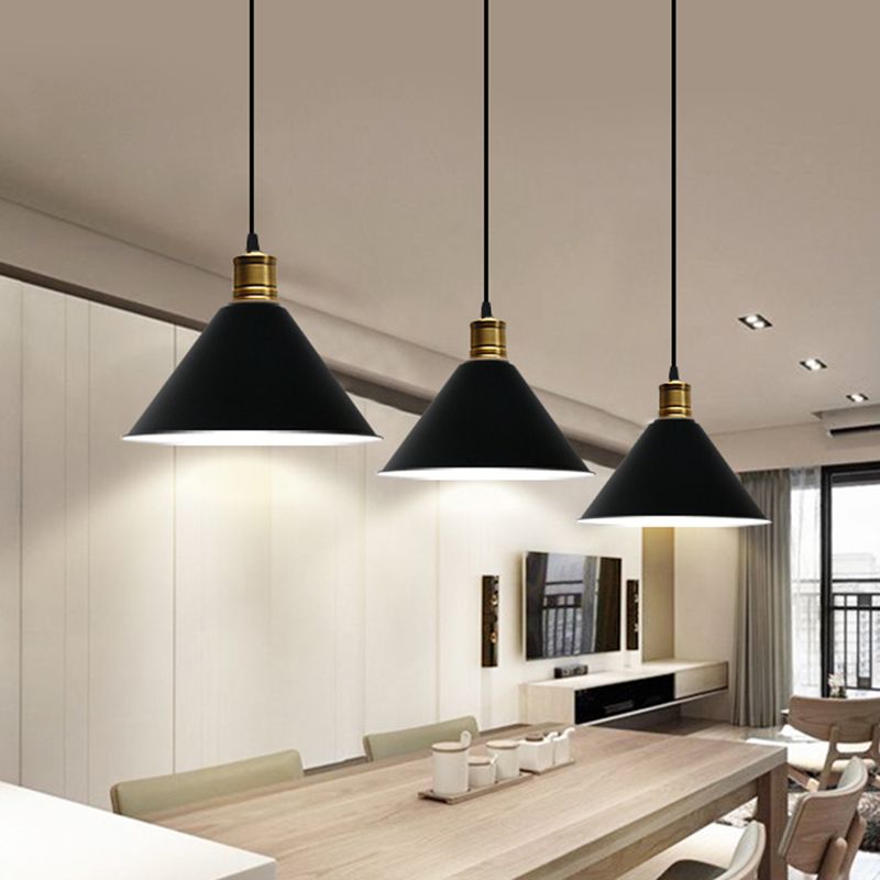 Forme de cône en métal Lumières suspendues modernes Macaron Macaron 1-Light Hanging Mount Fixture