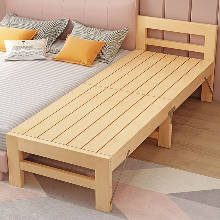 Twin Size Open Frame Bed Folding Pine Wood Bed Frame with Mattress