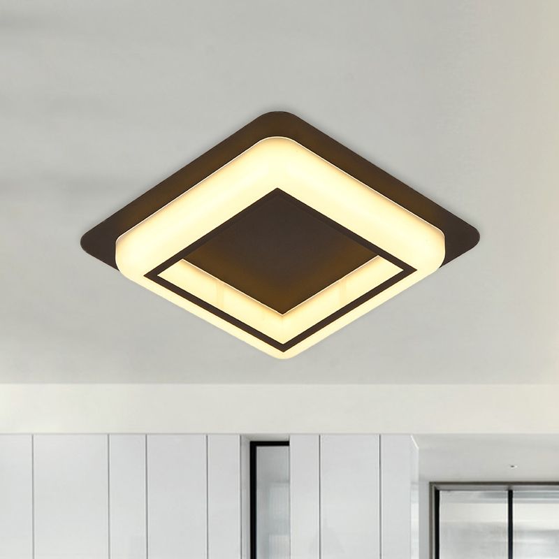 Vierkant plafondinbouw moderne acryl slaapkamer LED inbouwlamp in wit/zwart/grijs