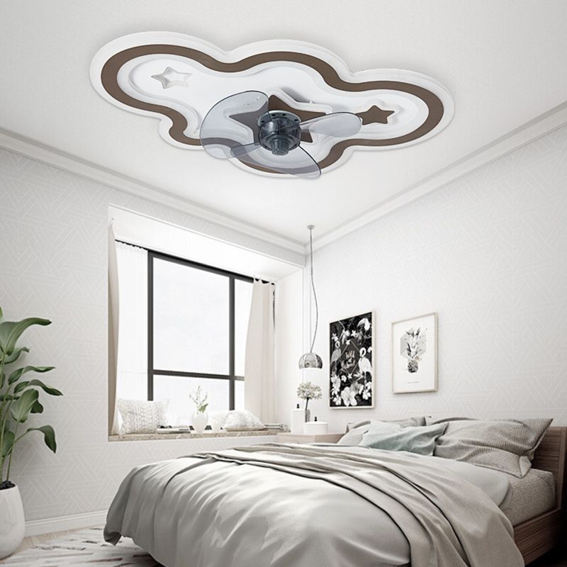 Cloud and Star semifulco leggero moderno moderno lampada da ventola a soffitto a led camera da letto