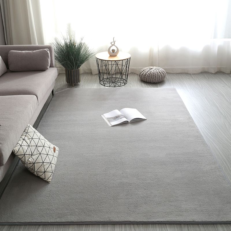 Simplicity Plain Area Rug Comfort Rug Polyester Anti-Slip Carpet for Home Decor