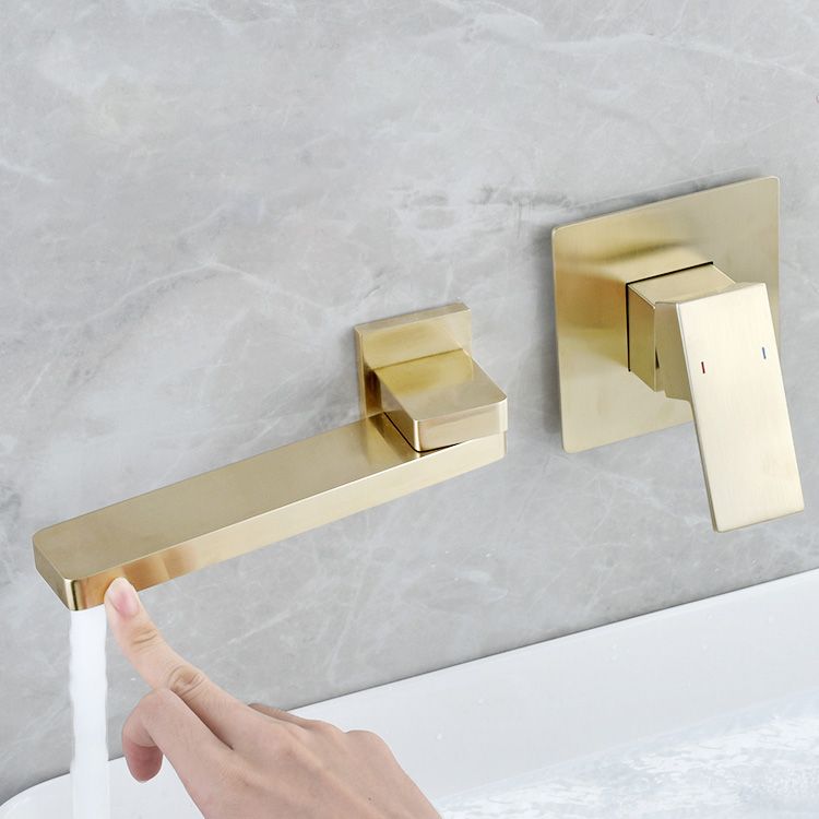 Contemporary Widespread Wall Mounted Bathroom Sink Faucet Swivel Spout