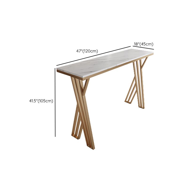 Rectangle Bar Counter Table Glam Style Faux Marble Bar Counter Table for Kitchen