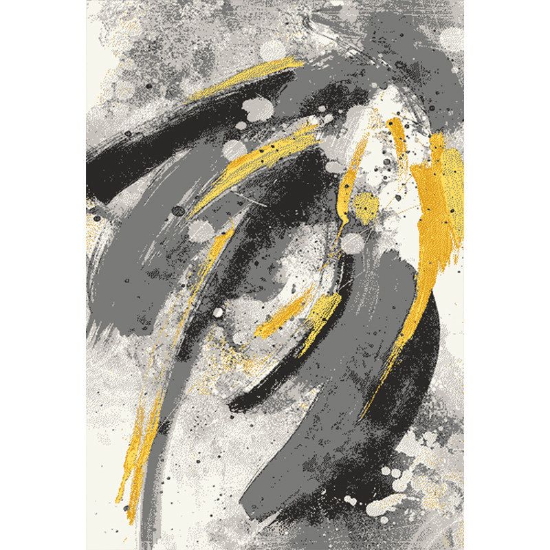 Minimalist Abstract Pattern Rug Multi Colored Polyester Carpet Washable Pet Friendly Anti-Slip Rug for Drawing Room