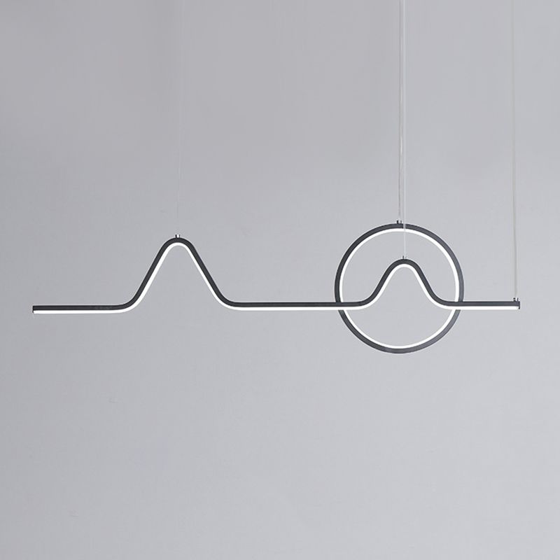 2 Light Geometric Island Lighting Modern Chandelier Metal Island Light Fixture