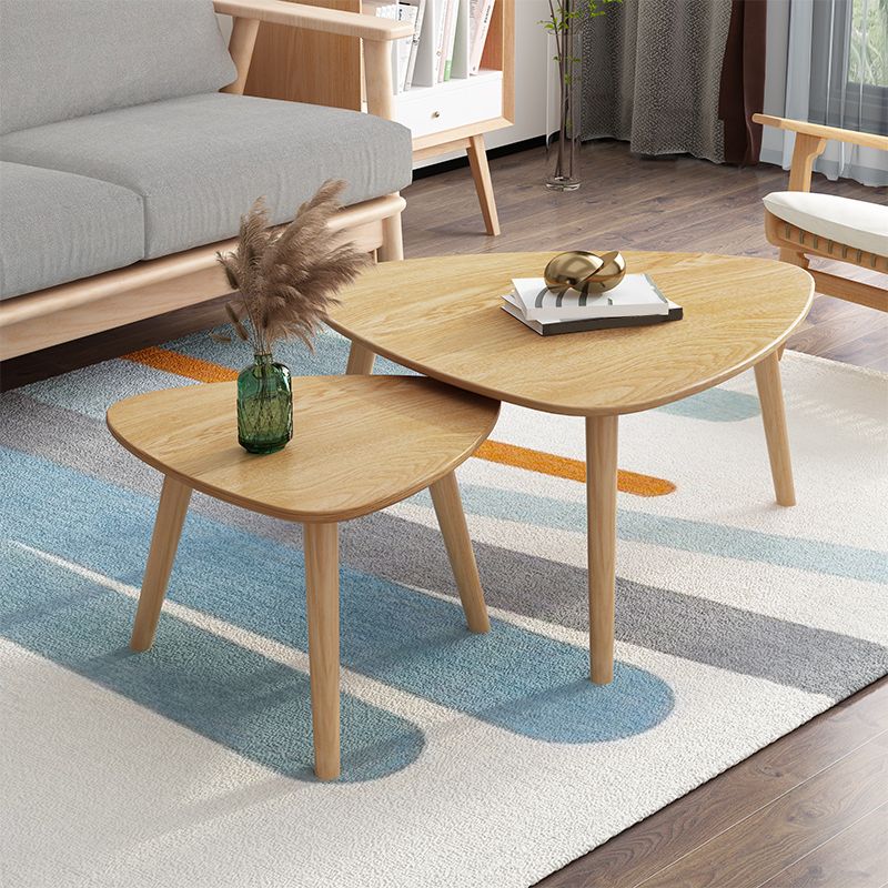 Contemporary Coffee Table Wooden 3 Legs Coffee Cocktail Table