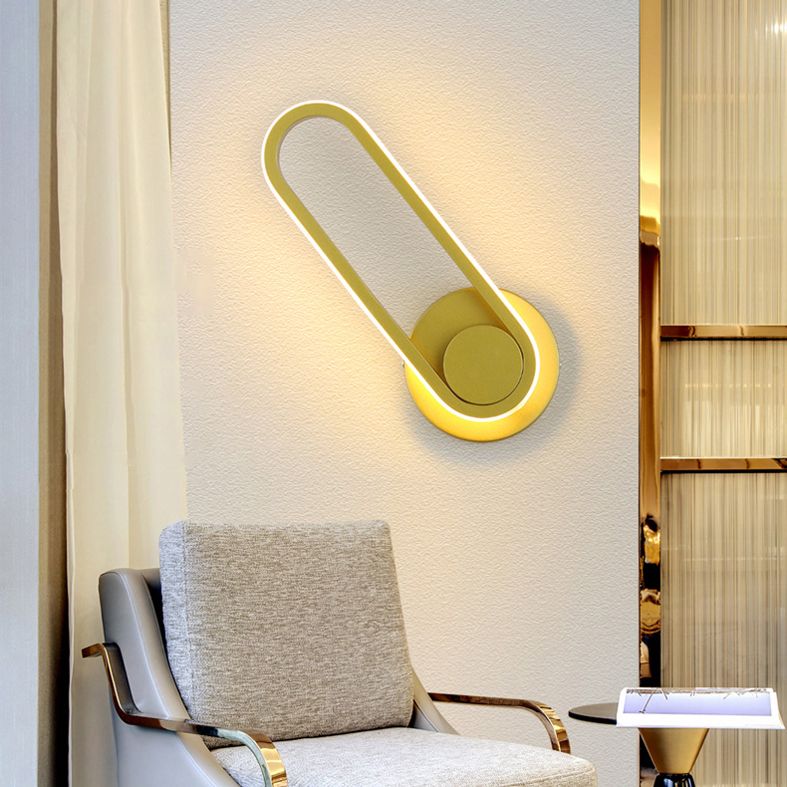 Moderne beknopte LED Roteerbare wand SCONCE Smeedijzeren langwerpige wandlampje met siliconen schaduw