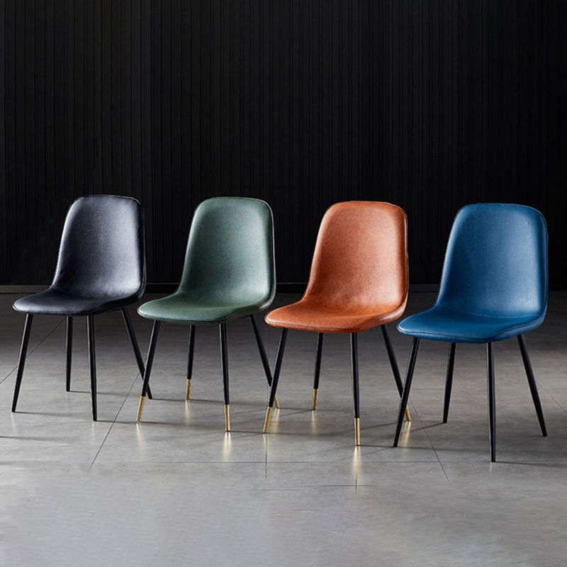 Chaises de salle à manger en métal de Style nordique, chaises latérales sans bras à dossier solide pour la cuisine