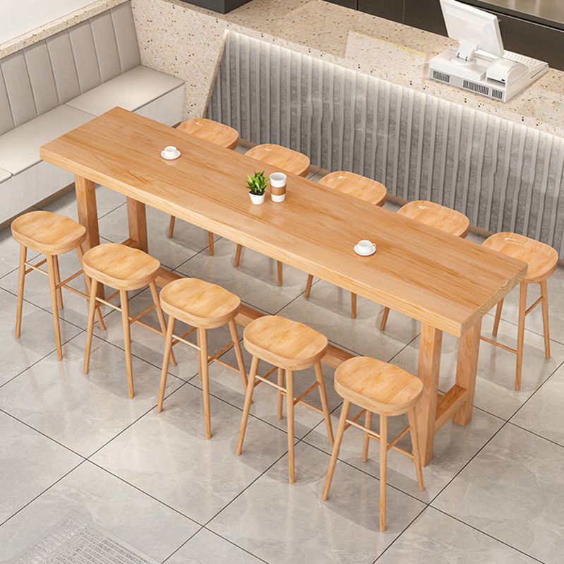 Modern 1/2/6/11 Pieces Bar Table Set Rectangle Bar Table with Wooden High Stools for Home