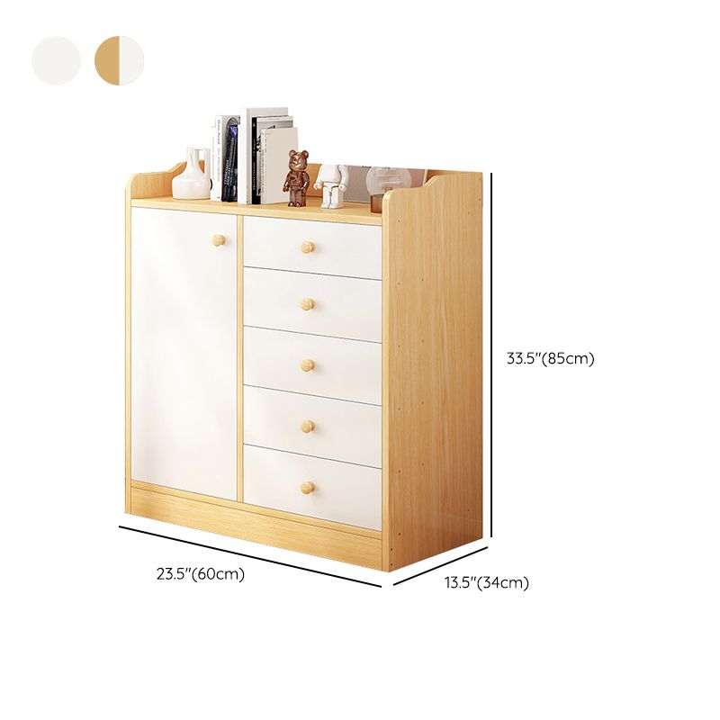 Contemporary Manufactured Wood Accent Cabinet Rectangle Storage Cabinet with Drawer