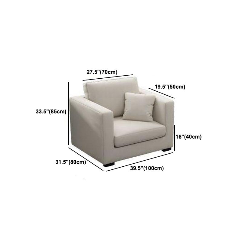 Square Arm Sofa 31.49" D x 33.46" H Loose Back Sofa for Living Room