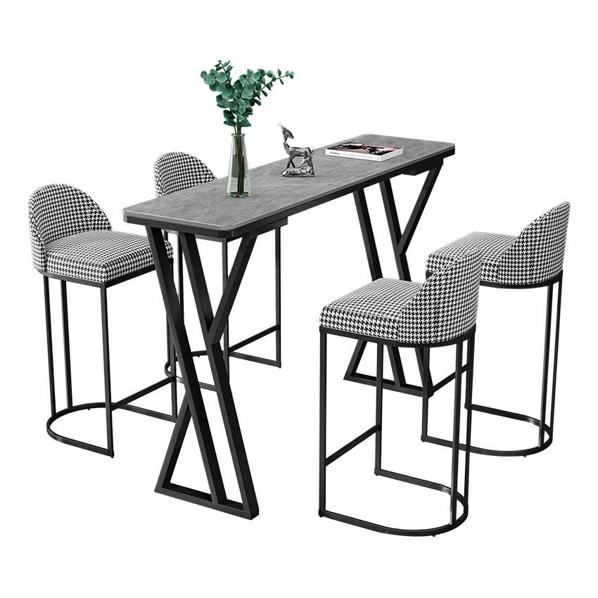 Stone Top Bar Table 42-inch Height Industrial Style Bistro Table for Restaurant