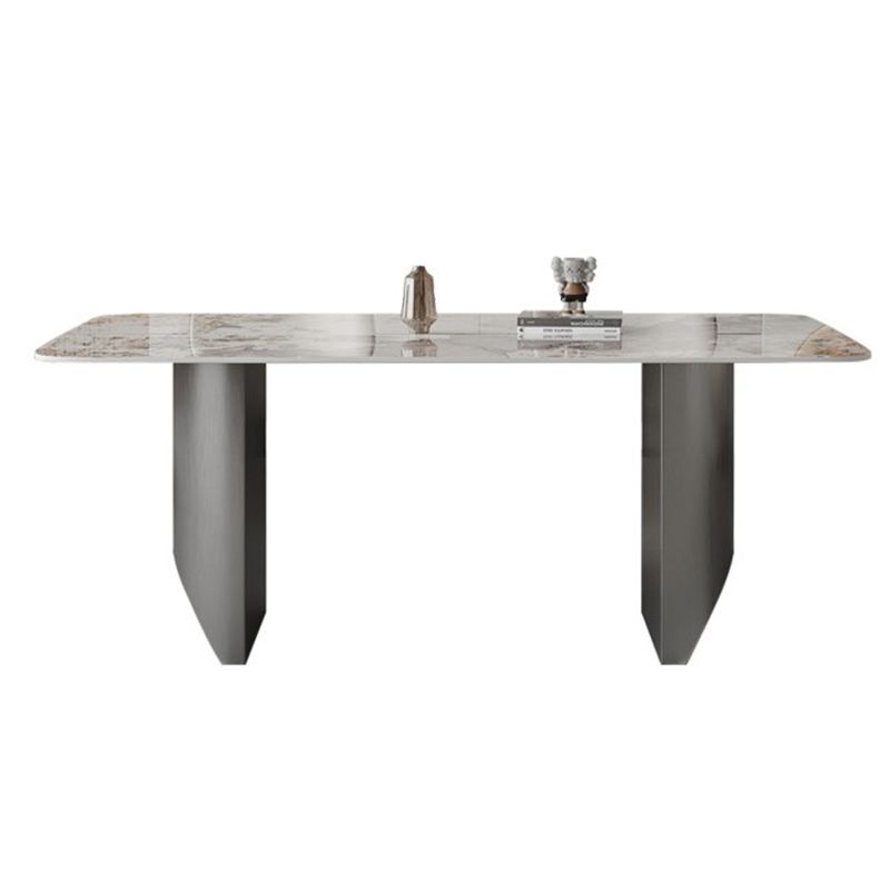 Contemporary Dining Set 1/5/7 Pcs Sintered Stone Dining Table with Upholstered Chairs