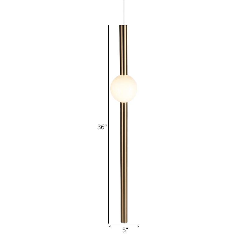 Röhrchen Weiß/Goldglas -Kronleuchterlampe Moderne 1 Lichter Gold/Weiß -LED -Decke Anhänger Licht mit horizontalem/vertikalem Design