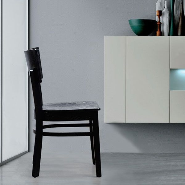 Ouvrez les chaises de salle à manger sans bras arrière avec des pattes en bois (ensemble de 2)
