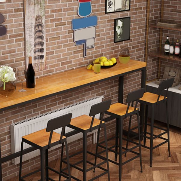 Contemporary Rectangle Bar Set 1/5 Pieces Solid Wood Pub Dining Set for Dining Room