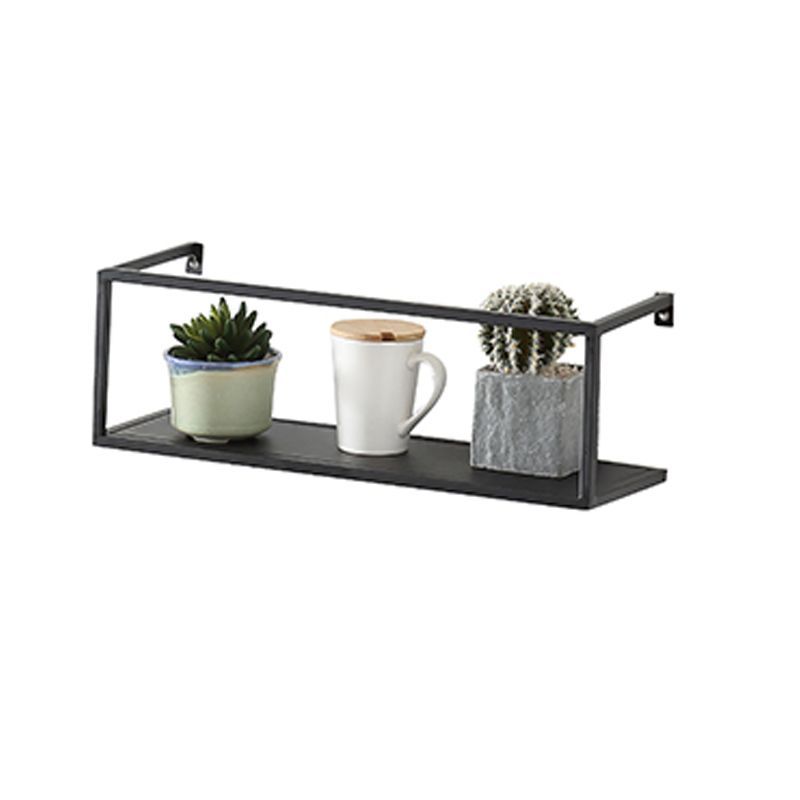 Industrial Style Metal Bookcase Wall Mounted Rectangular Shelves