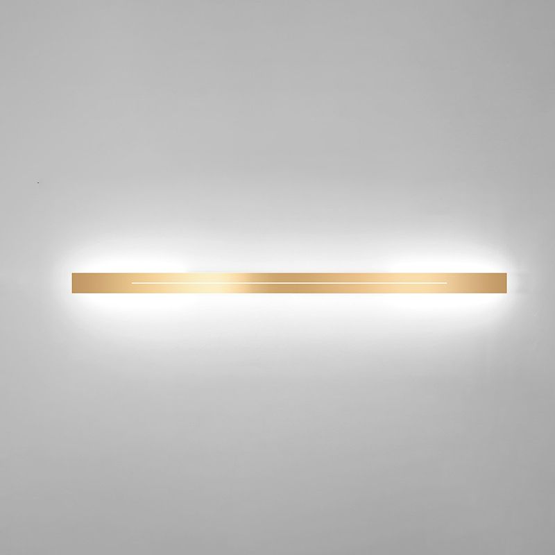 Metal Linear Shape Wall Mount Lighting Modern 1 Light Wall Mounted Light Fixture in Gold