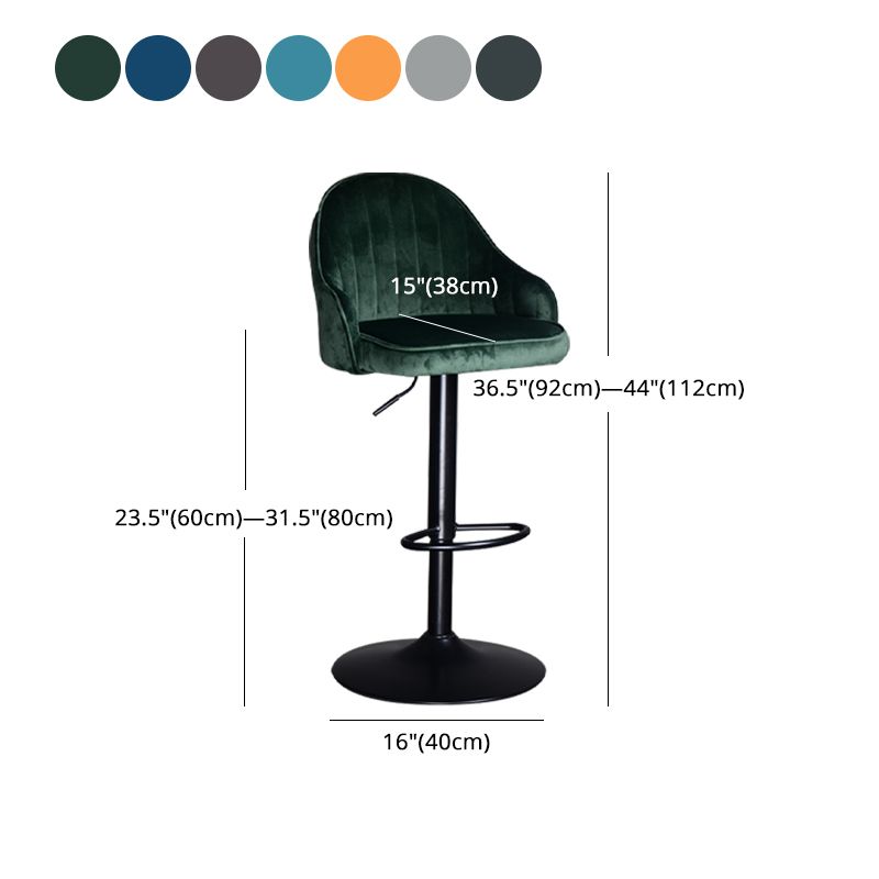Taburete de bar ajustable giratorio de metal nórdico, taburete alto para interiores con tapizado