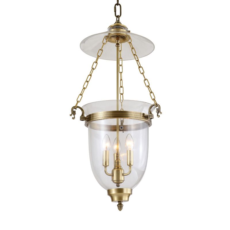 Klare Glaskerzeer Kronleuchter Lampe Kolonial 3 Köpfe Wohnzimmer Anhängerleuchte Leuchte