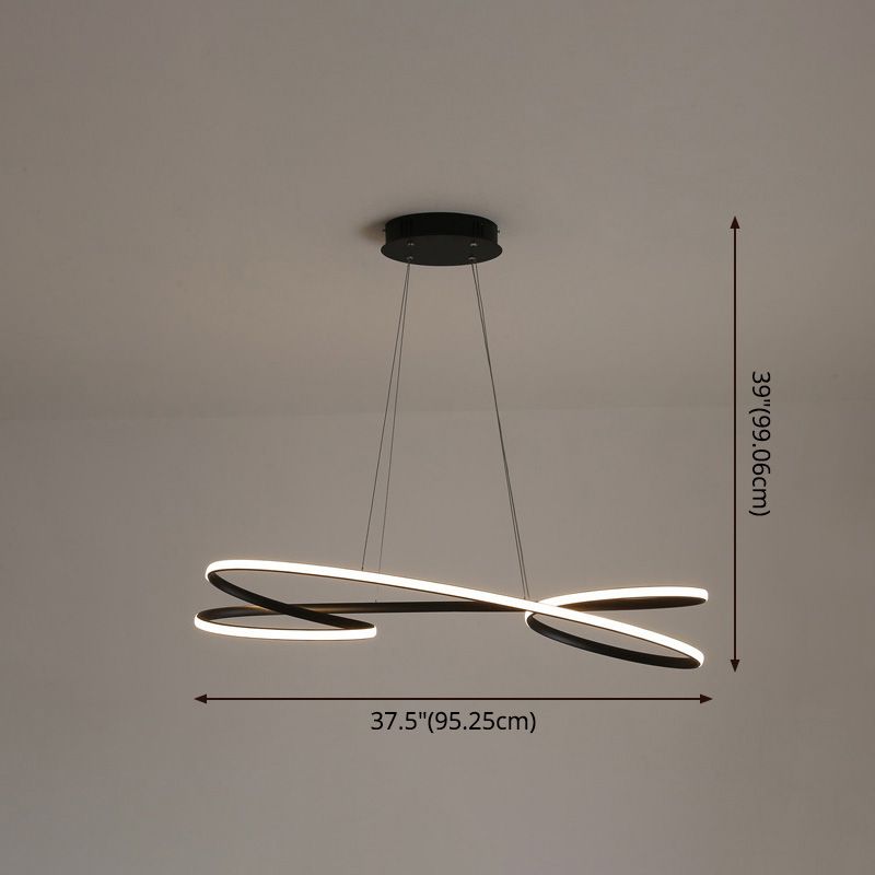 Simplicity Line LED Chandelier Light Aluminum Modern Style Bedroom Hanging Light