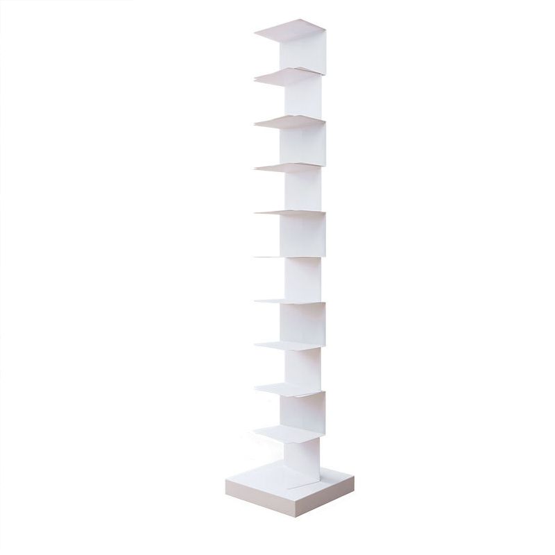 Scaffali di libreria in metallo aperto stile moderno con ripiani rettangolari