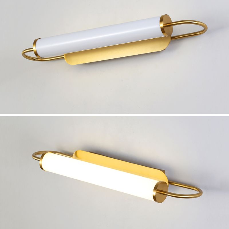 Moderno lampada da parete bronzo bronzo lampada a parete in metallo a 1 luce per bagno