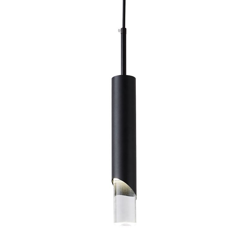 Aluminium Cylindrical LED Pendant Light in Modern Concise Style Acrylic Hanging Lamp for Interior Spaces