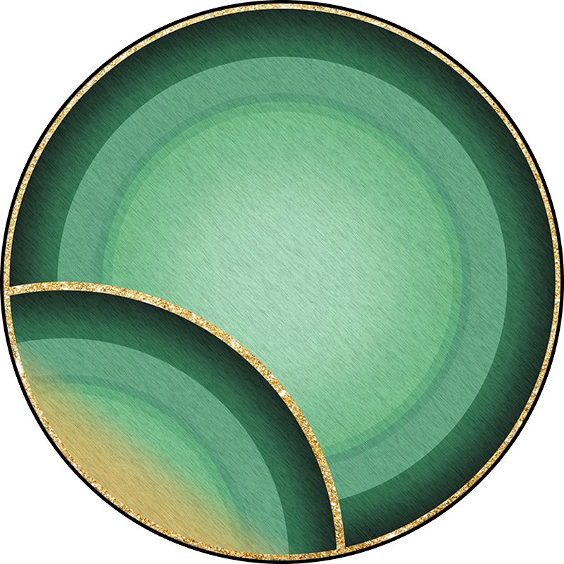 Contemporary Ombre Circles Pattern Rug Green Polyester Rug Machine Washable Non-Slip Area Rug for Bedroom