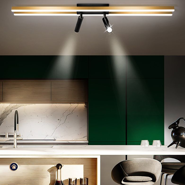 Montaggio a semi-incasso a LED in alluminio dorato in stile moderno e creativo Apparecchio da soffitto a 2 luci per luoghi commerciali