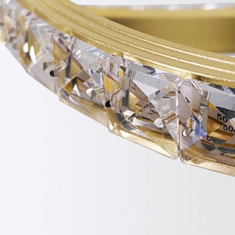 Kronleuchter Licht moderne Kristallgold LED Hängende Lampe in warmem/weißem Licht für Schlafzimmer