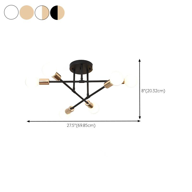 Modern Sputnik Shape Flush Mount Light Fixtures Metal Flush Mount Ceiling Light