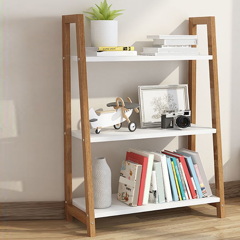 Modern Ladder Shelf Bookcase Wooden Bookshelf for Study Room