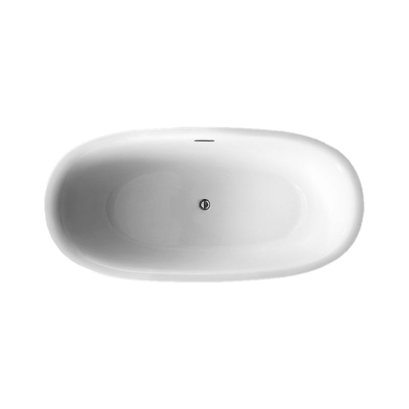 Acrylic Bathtub White Freestanding Soaking Bathtub , 23.62-inch Tall