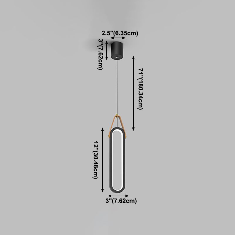 Kit de lumière suspendue linéaire moderne en métal 1-Light Pendant Light pour la chambre